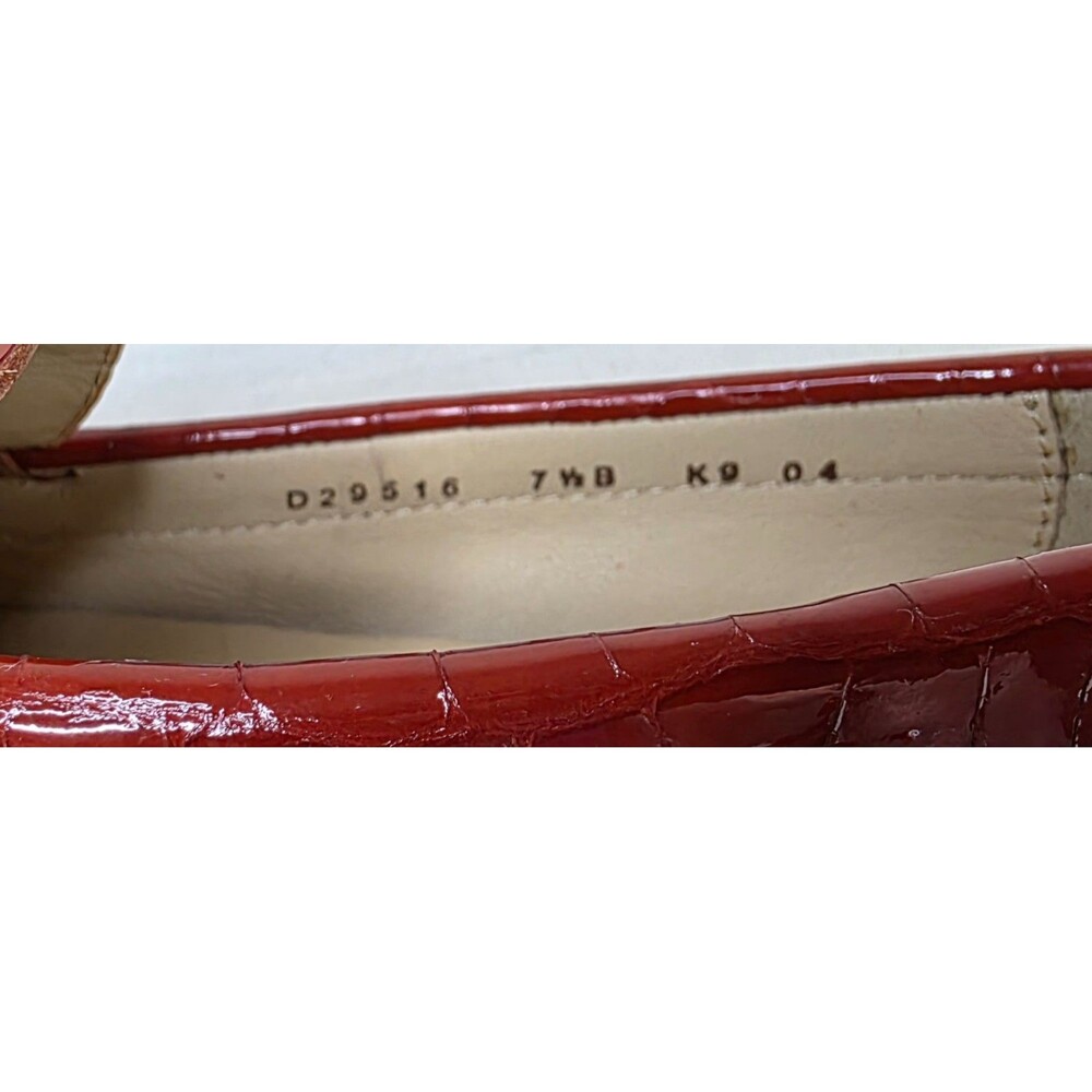 Cole Haan Persimmon Red Croc Embossed Driving Loafers 7.5B - Picture 5 of 16